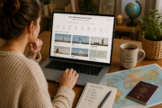 Internationale Online-Shops auf einem Laptop entdecken
