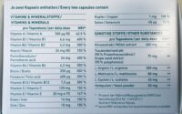 Nährstoffe und Inhaltsstoffe von amitamin Hair Plus pro Tagesdosis